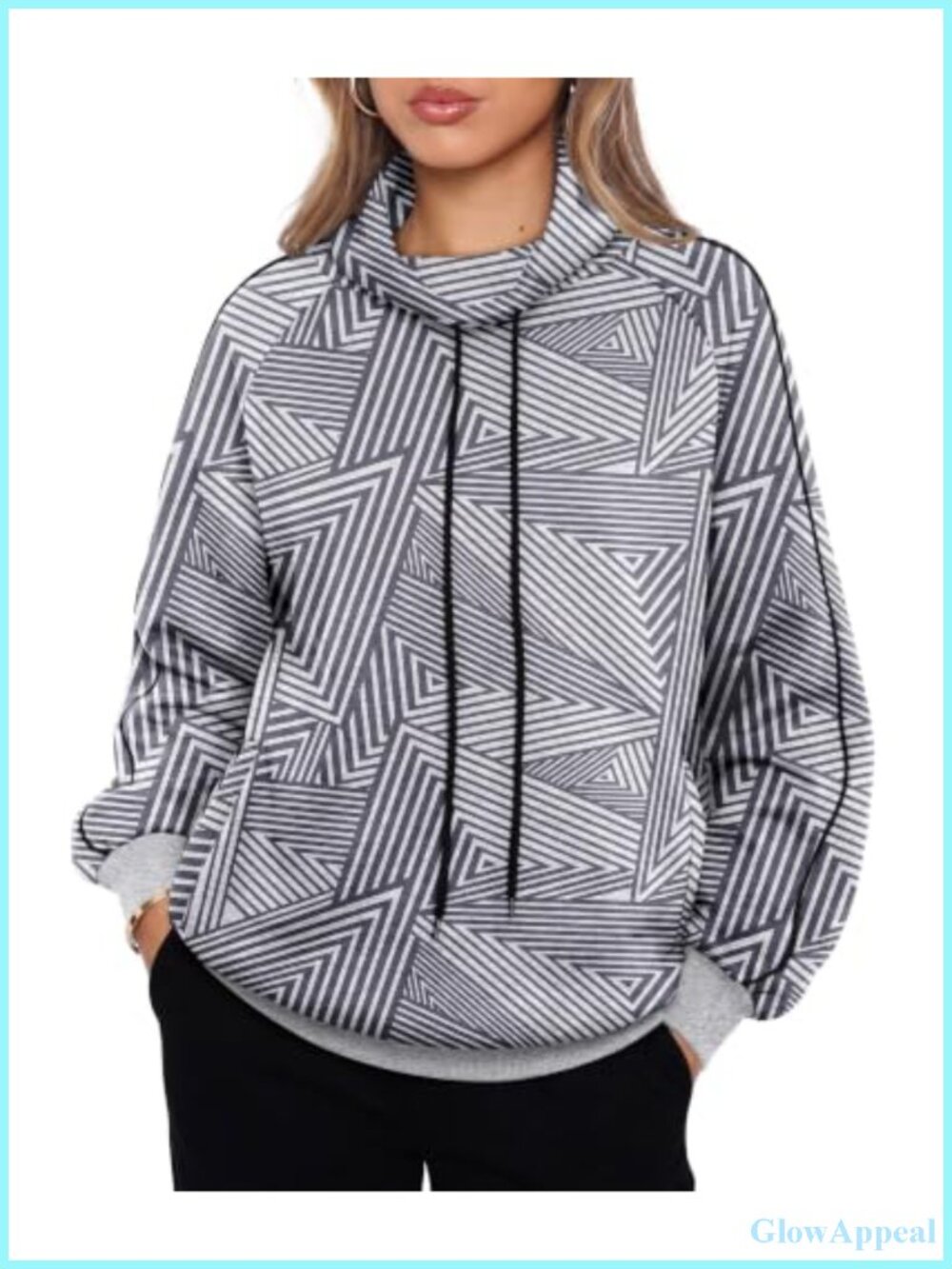 Mock Neck Oversized Sweatshirt Pullover Fleece Lined Long Sleeve Fall Top